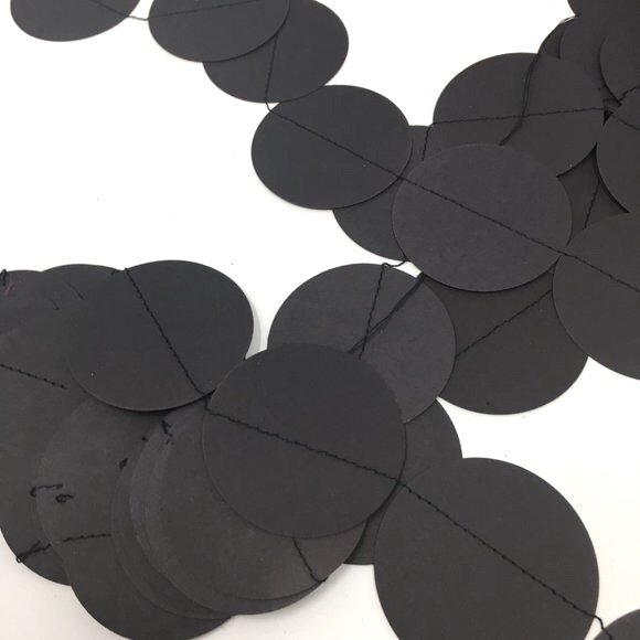 Black Dark Grey Round Paper Large Circle Party Halloween Extra Long Garland - Picture 9 of 16